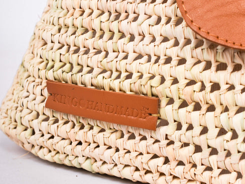 French Basket Straw Tote Bag | Boho Chic Handbag for Women